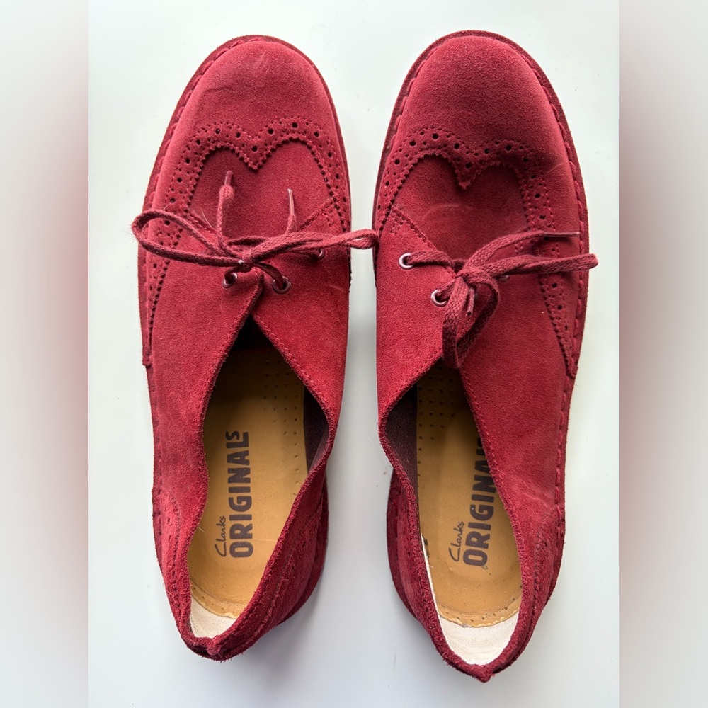 Clark’s Originals Oxford flats in deep red